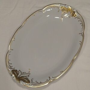 Wawel ambassador porcelain hand painted gold trim platter dish poland